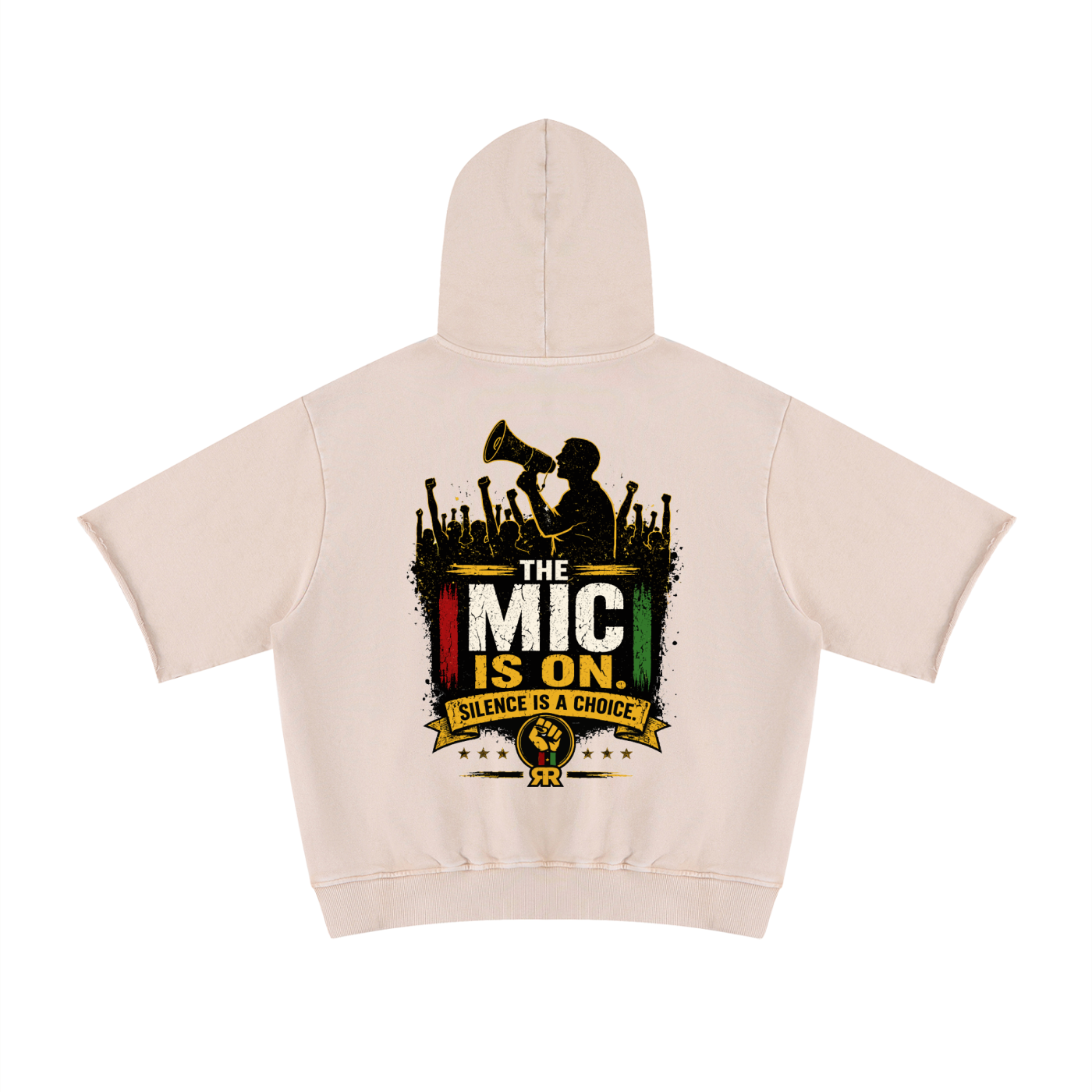 Resolution Revolution "Crowd Mic" Unisex Mineral Wash Short Sleeve Hoodie