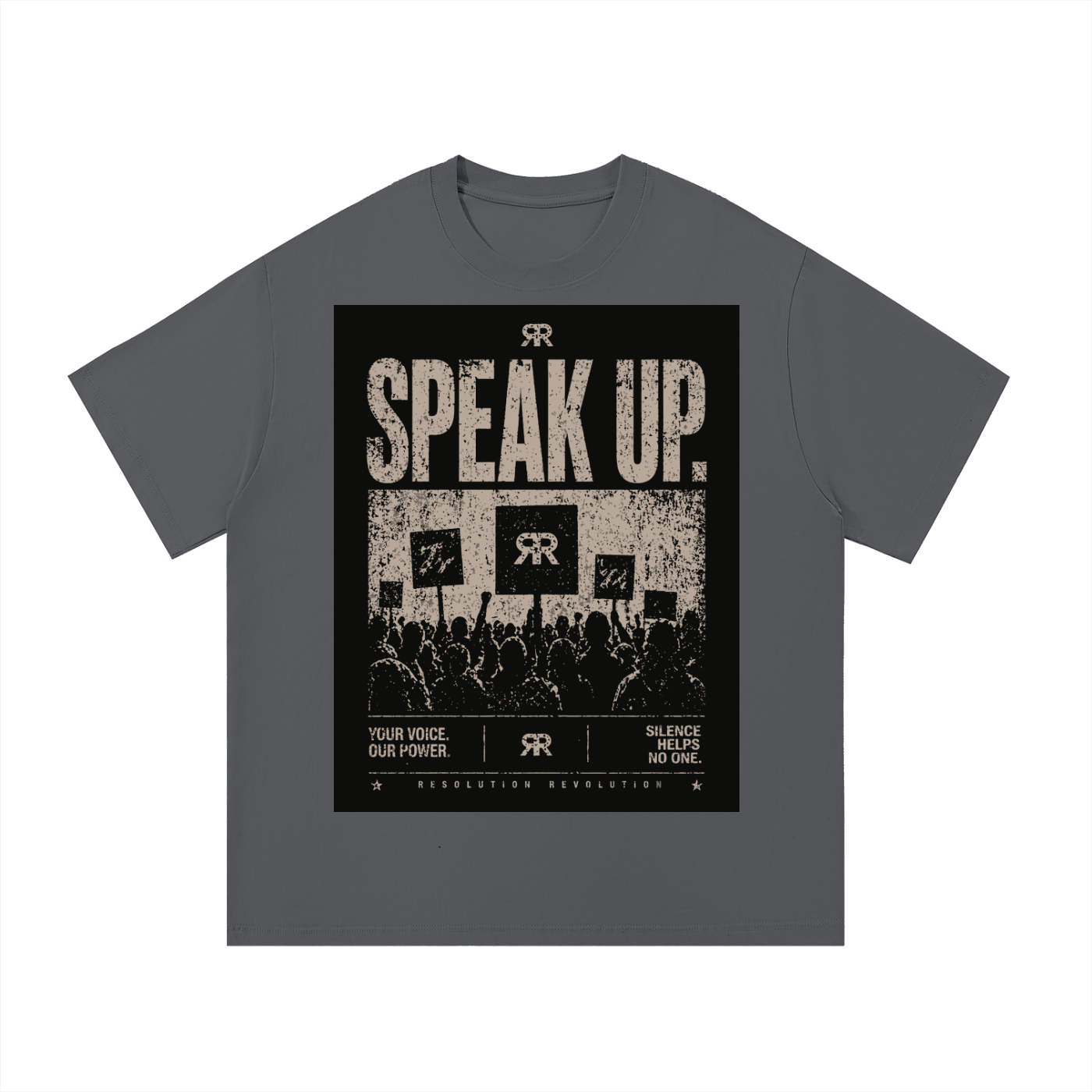 Resolution Revolution "Speak Up/Mic" Essential Cotton T-Shirt