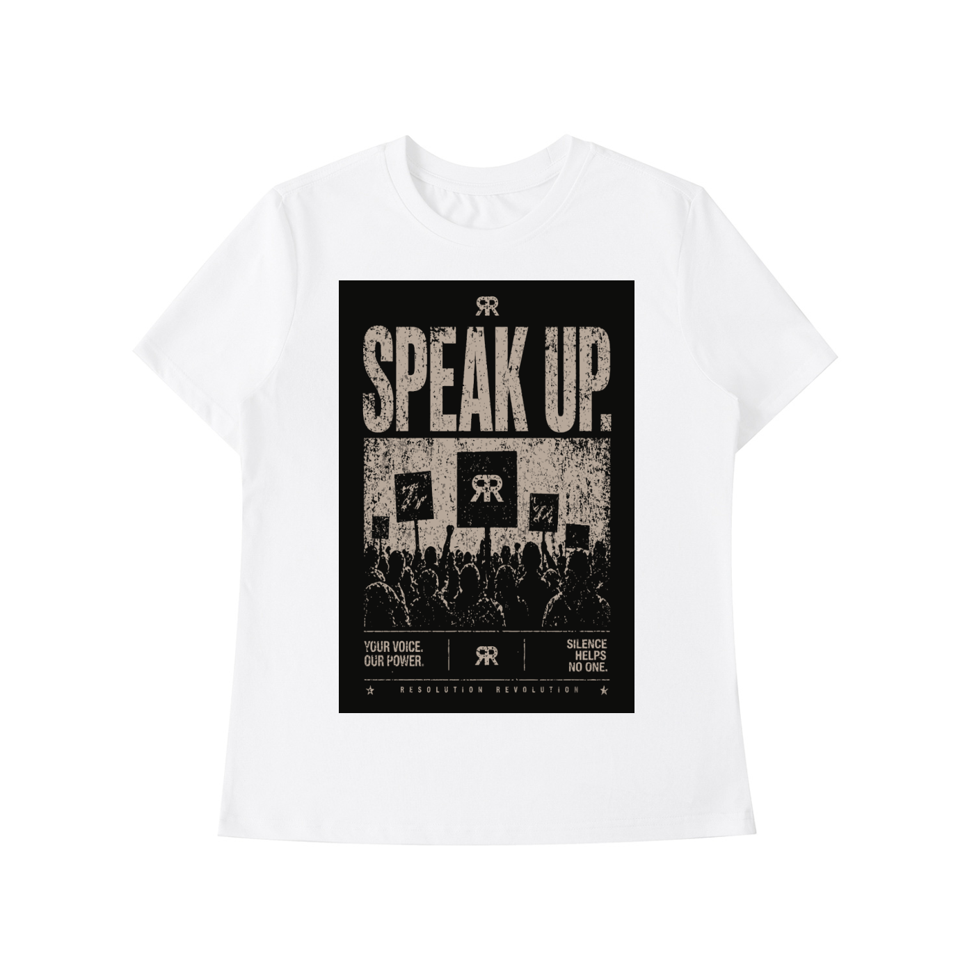 Resolution Revolution "Speak Up" Essential Standard Shoulder T-Shirt