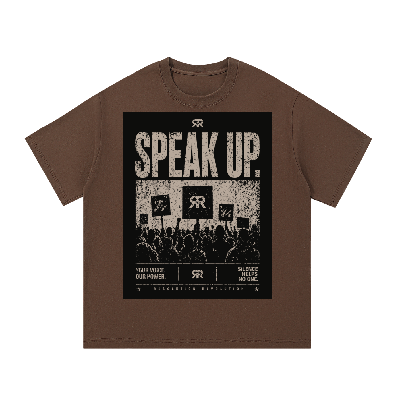 Resolution Revolution "Speak Up/Mic" Essential Cotton T-Shirt