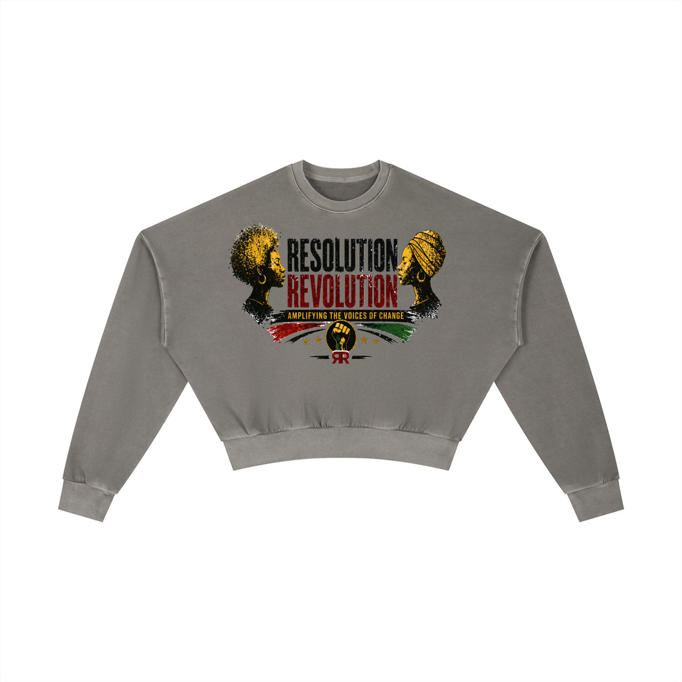 Resolution Revolution "Women, Power, Voices" Vintage Washed Cropped Sweatshirt