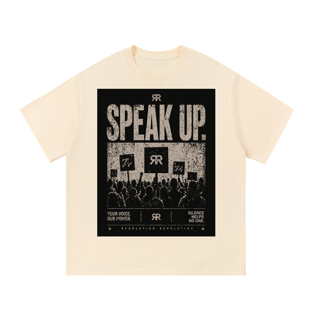Resolution Revolution "Speak Up/Mic" Essential Cotton T-Shirt