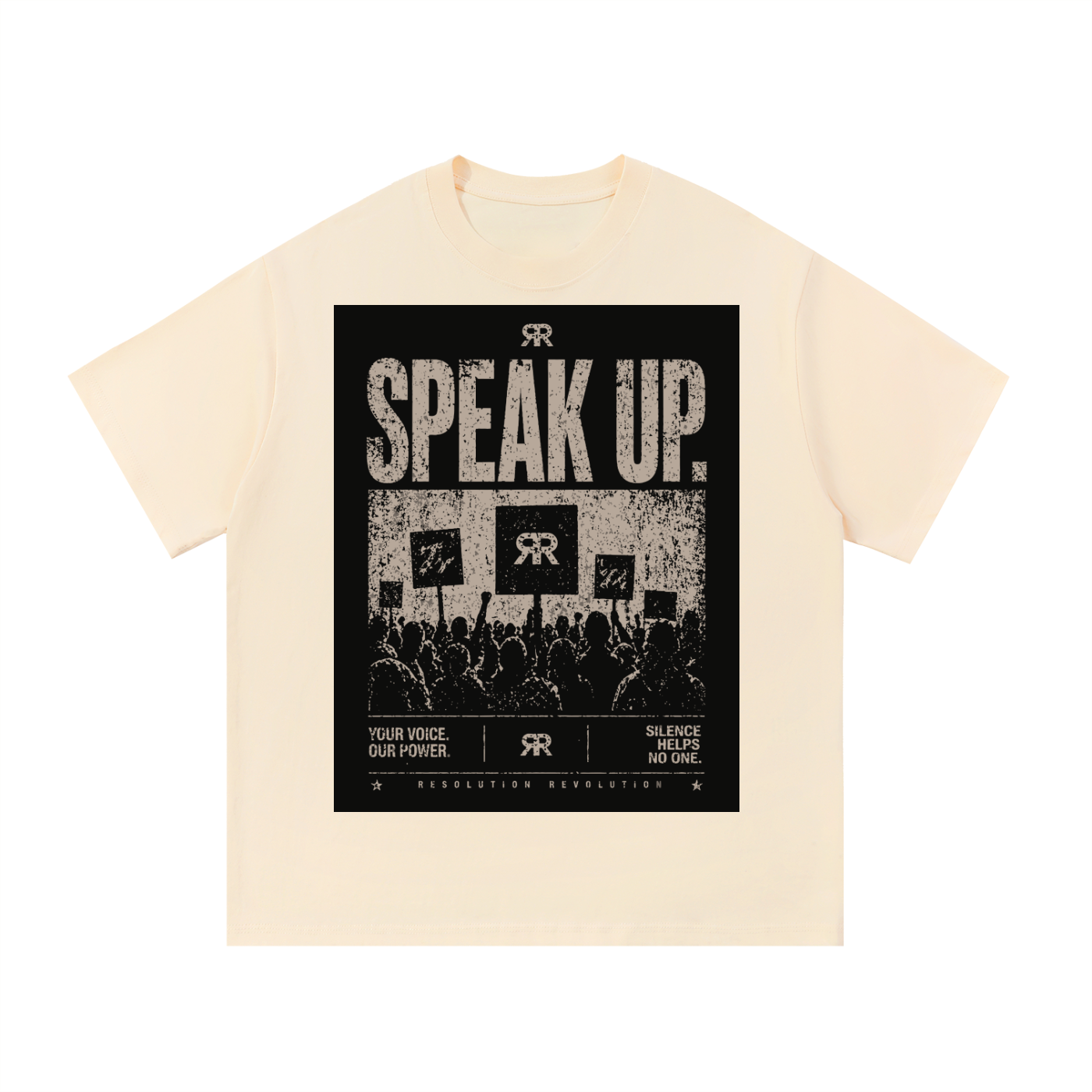 Resolution Revolution "Speak Up/Mic" Essential Cotton T-Shirt
