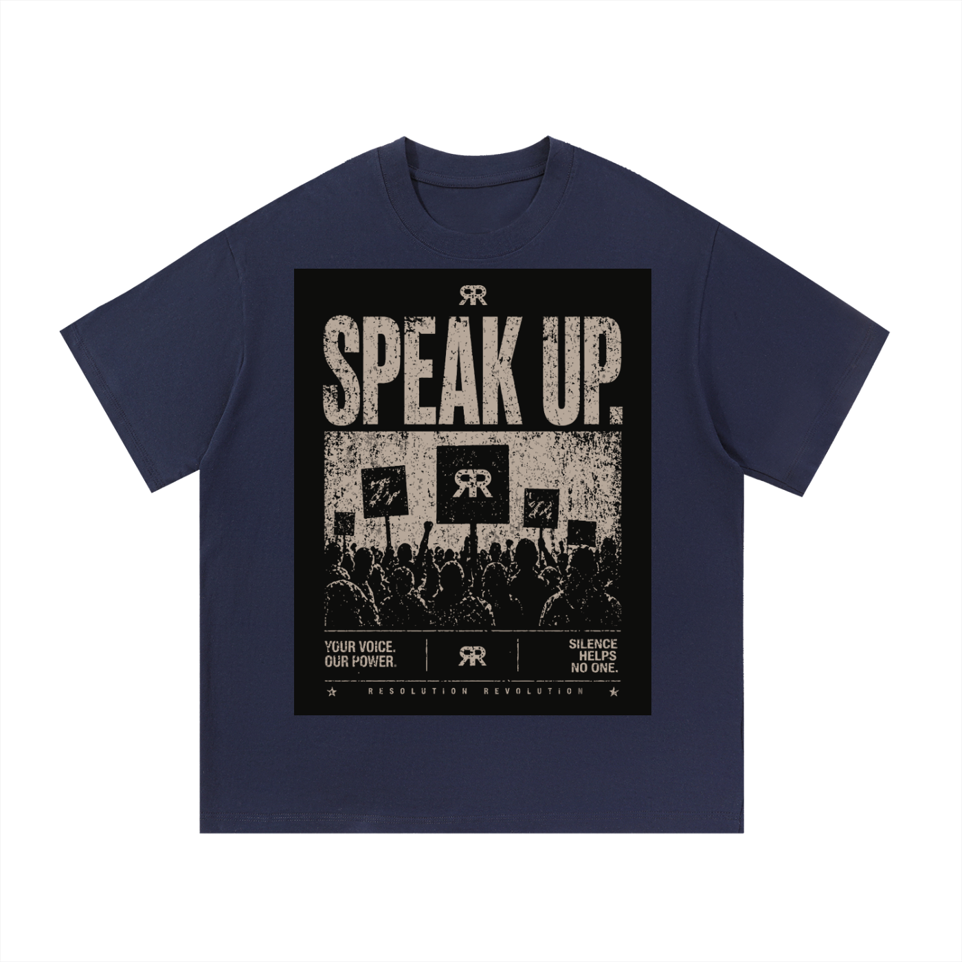 Resolution Revolution "Speak Up/Mic" Essential Cotton T-Shirt