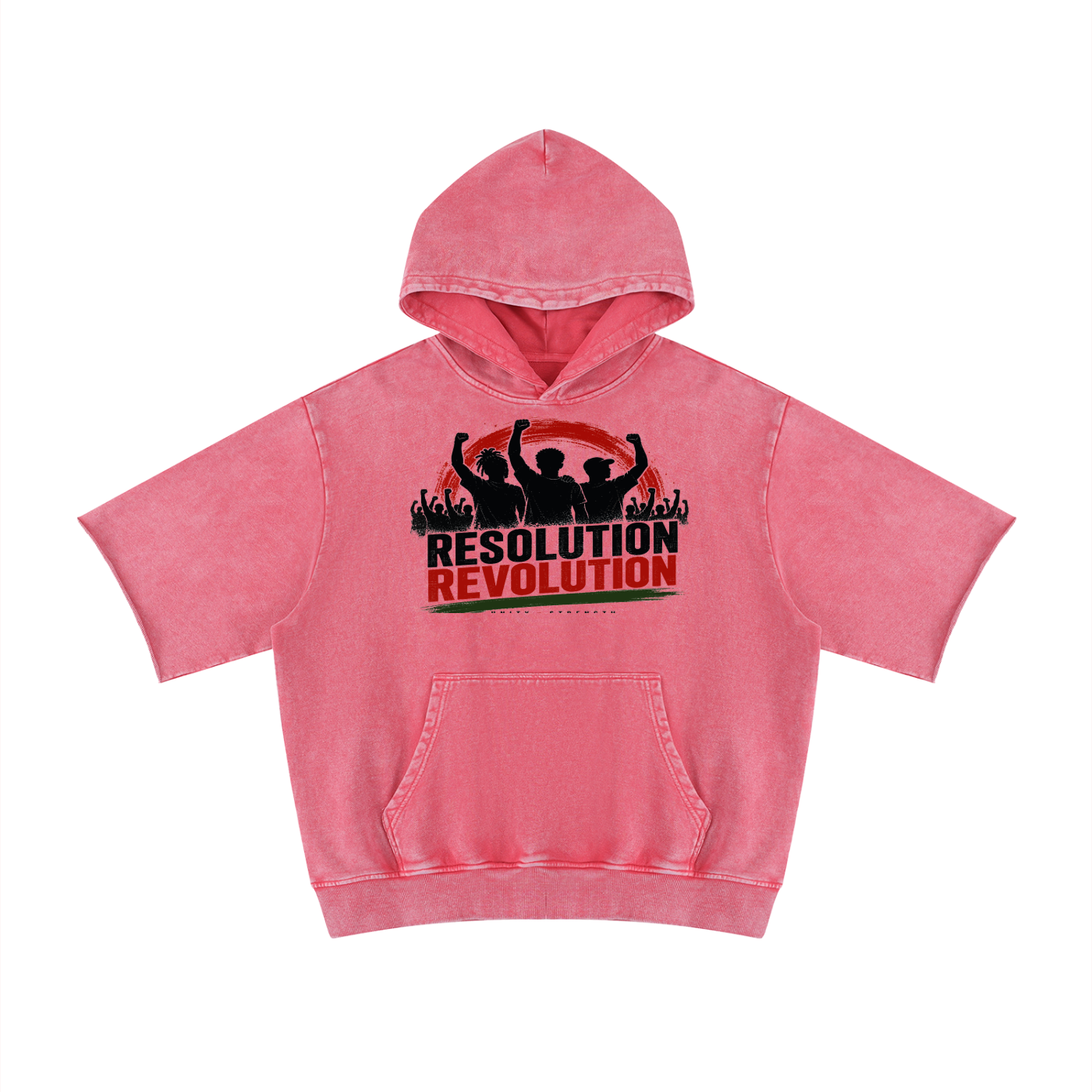 Resolution Revolution "Crowd Mic" Unisex Mineral Wash Short Sleeve Hoodie