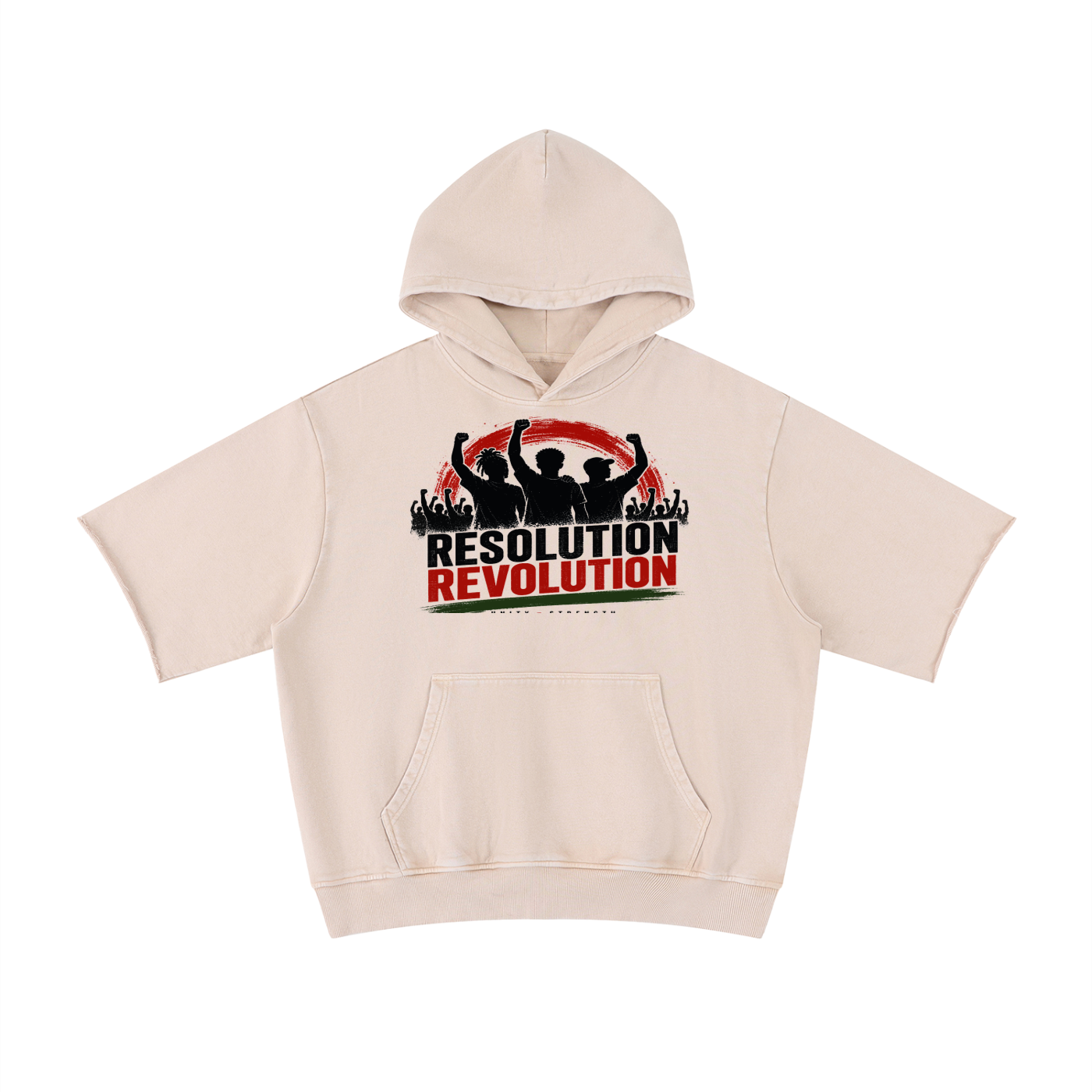Resolution Revolution "Crowd Mic" Unisex Mineral Wash Short Sleeve Hoodie