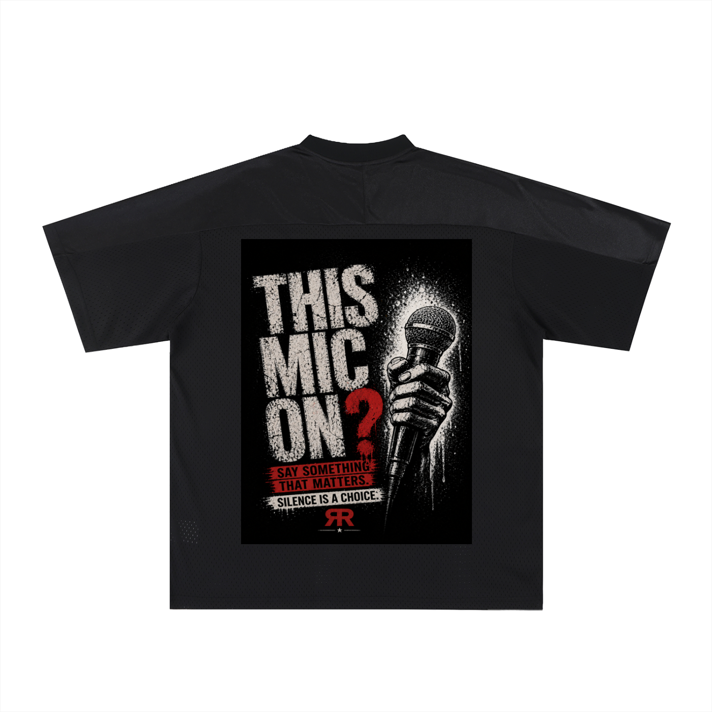 Resolution Revolution "Art/Mic"Oversized Mesh V-Neck Soccer Jersey