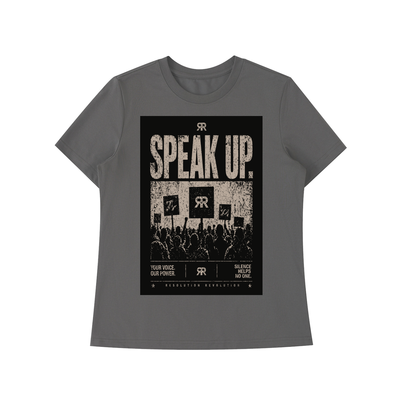 Resolution Revolution "Speak Up" Essential Standard Shoulder T-Shirt